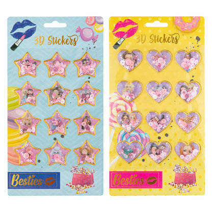 Besties - Besties 3D stickervel 12st.