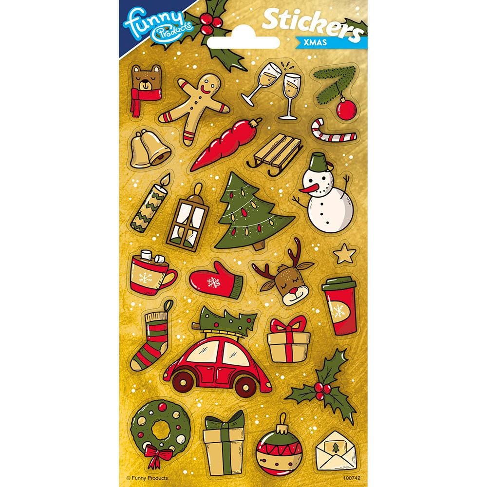 Funny Products Brand Stickers Model Pack of Glitter Christmas Stickers