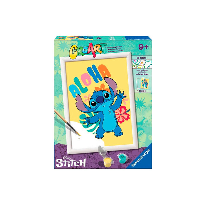 Ravensburger - CreArt Serie D, Aloha Stitch, Pintura por Numeros, Kit de Pintura para Niños, Juego Educativo para Niños de 9+ Años, 18x13 cm