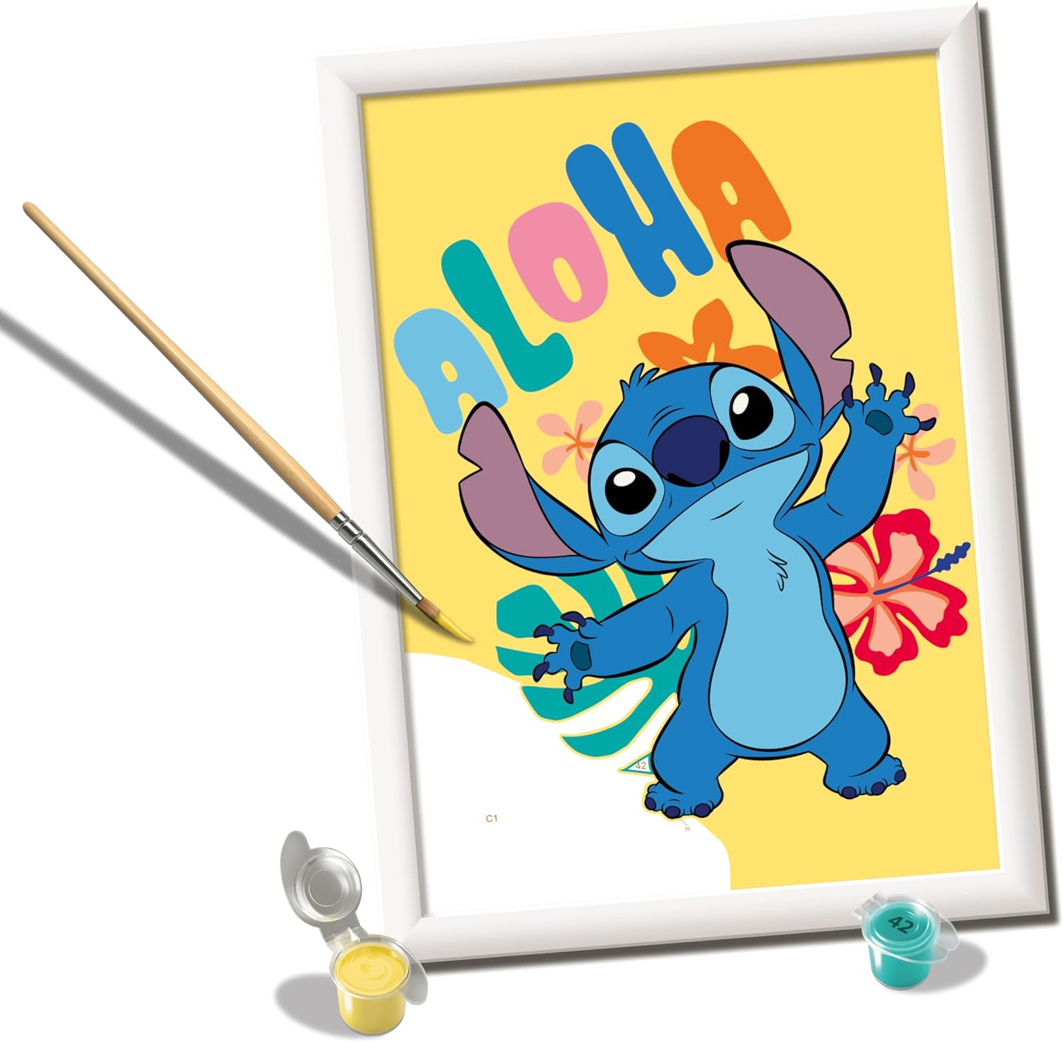 Ravensburger - CreArt Serie D, Aloha Stitch, Pintura por Numeros, Kit de Pintura para Niños, Juego Educativo para Niños de 9+ Años, 18x13 cm