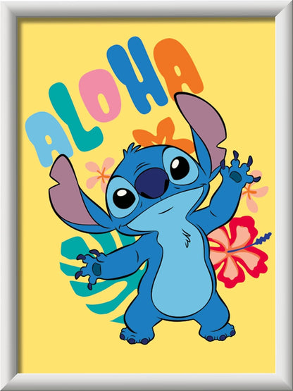 Ravensburger - CreArt Serie D, Aloha Stitch, Pintura por Numeros, Kit de Pintura para Niños, Juego Educativo para Niños de 9+ Años, 18x13 cm