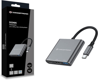 DONN18G notebook dock/port replicator Wired USB 3.2 Gen 1 (3.1 Gen 1) Type-C Grey
