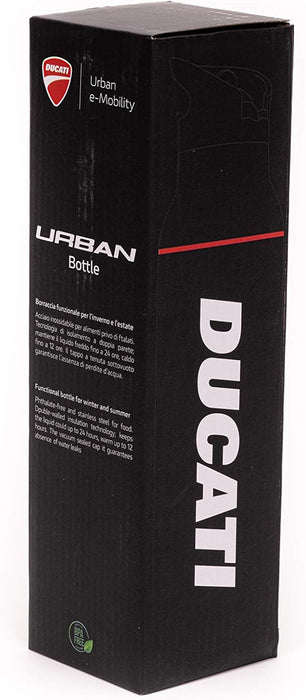 Ducati Borraccia Urban, Bici e Monopattini, Unisex Adulto, Nera, Taglia unica, Acciaio inossidabile