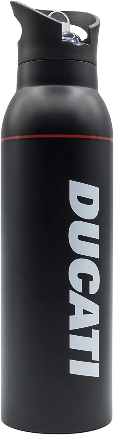 Ducati Borraccia Urban, Bici e Monopattini, Unisex Adulto, Nera, Taglia unica, Acciaio inossidabile