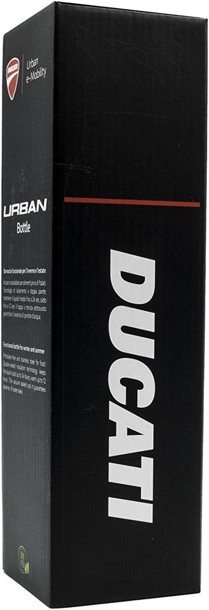 Ducati Borraccia Urban, Bici e Monopattini, Unisex Adulto, Nera, Taglia unica, Acciaio inossidabile
