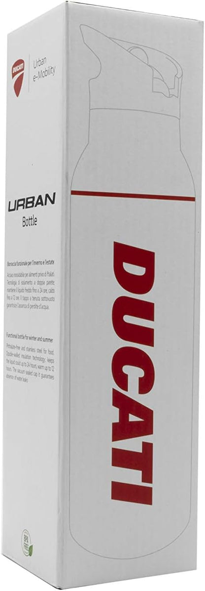 Ducati Borraccia Urban per Bici e Monopattini, Unisex Adulto, Bianca, Taglia Unica