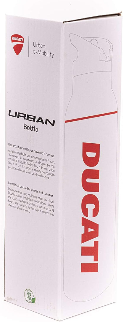 Ducati Borraccia Urban per Bici e Monopattini, Unisex Adulto, Bianca, Taglia Unica