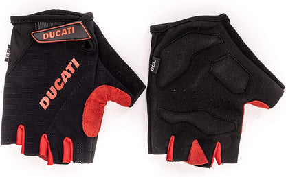 DUCATI, Electric Scooter Gloves, Gel, Half Fingers, One Size, Black, Bicycle Accessories Unisex Adult, Black, L