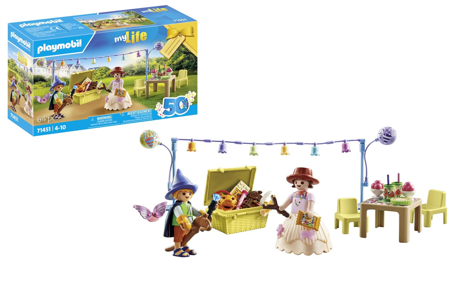 PLAYMOBIL myLife 71451 Kostümparty, fantasievolle Verkleidung als Engel, Cowboy, Prinzessin und mehr, grenzenloser Spaß mit vielfältigem Zubehör, nachhaltiges Spielzeug für Kinder ab 4 Jahren