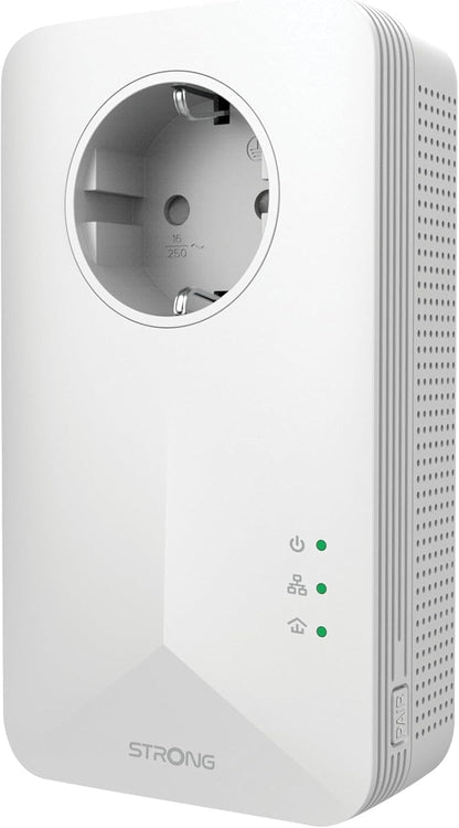 STRONG Powerline 1000 Duo, PowerLAN-Adapter Set mit 2 Stück, 1000 Mbit/s, Hochgeschwindigkeits-Netzwerk für das ganze Haus, Ethernet LAN Anschluss, Internetverbindung über Steckdose