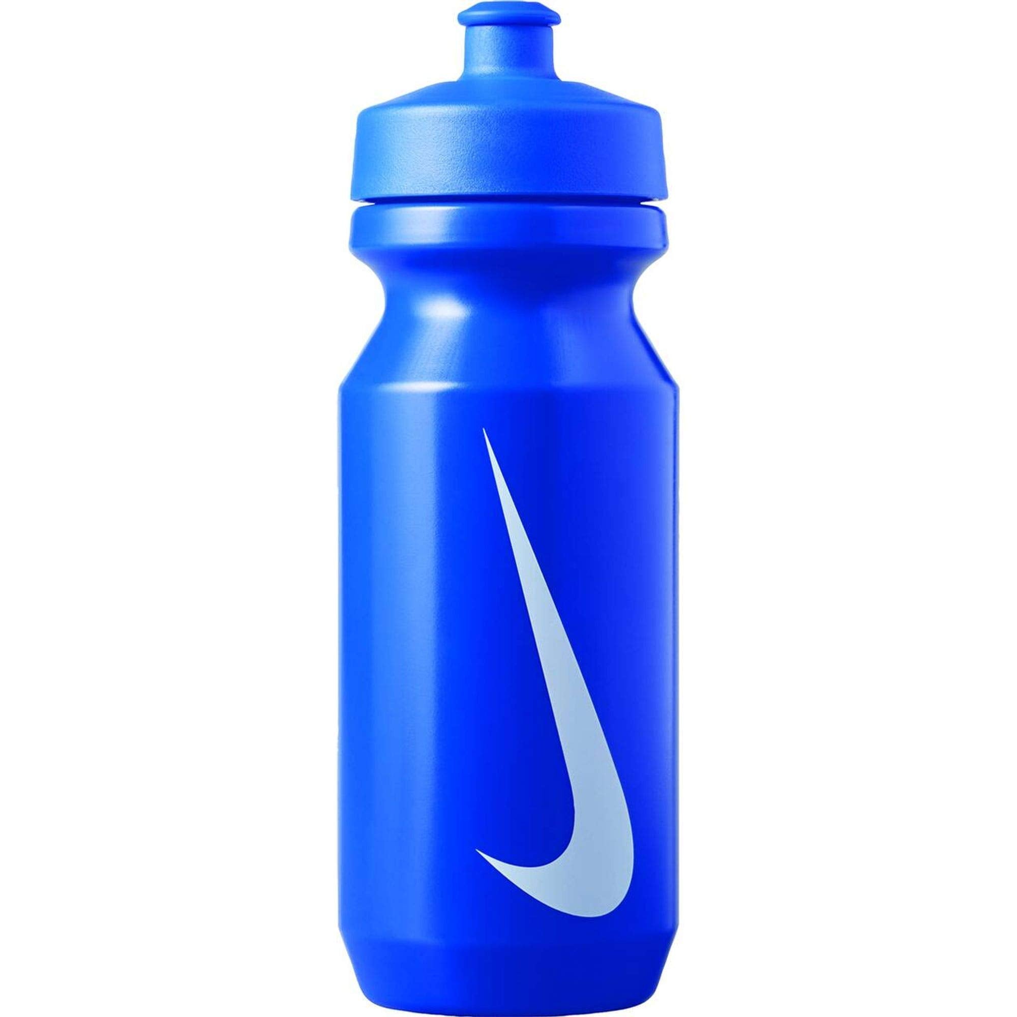 NIKE Botella de agua de boca grande, 22 onzas, azul/blanco
