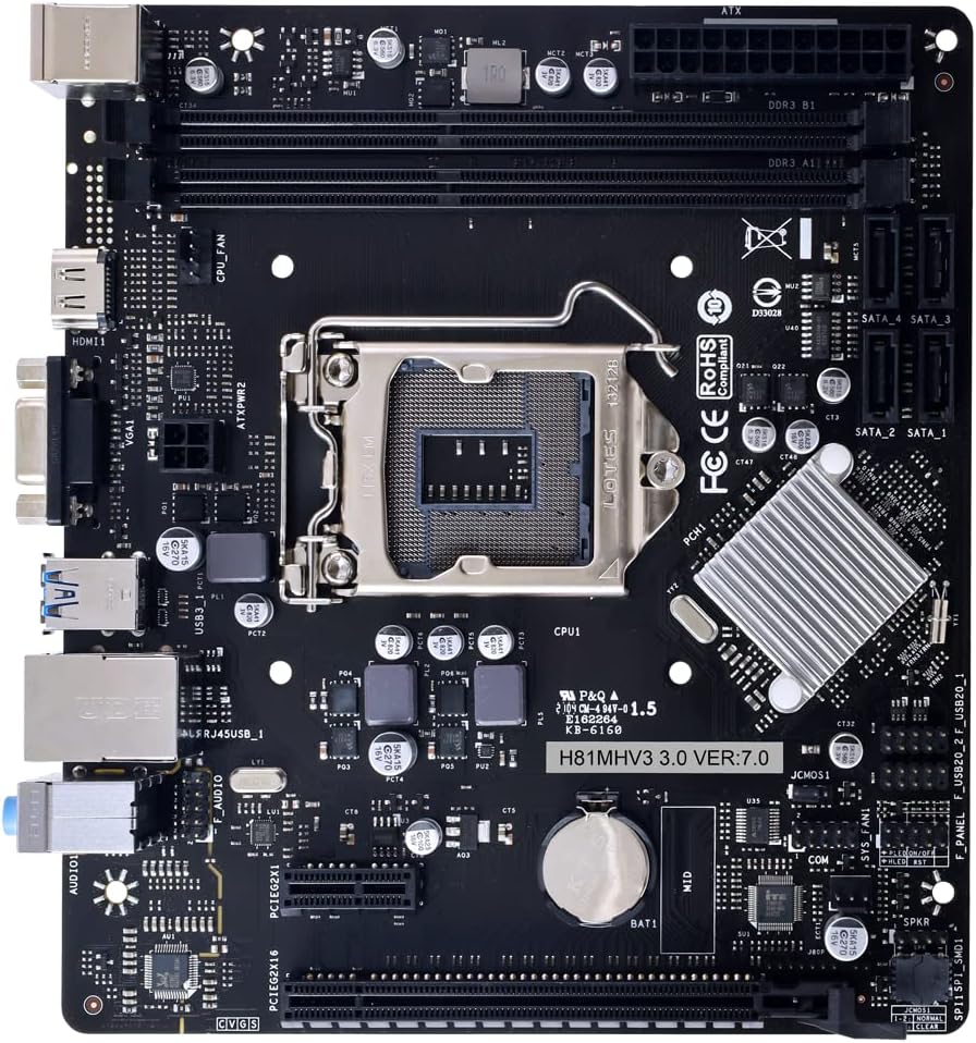 Biostar H81MHV3 3.0 Motherboard, Multicoloured, One Size