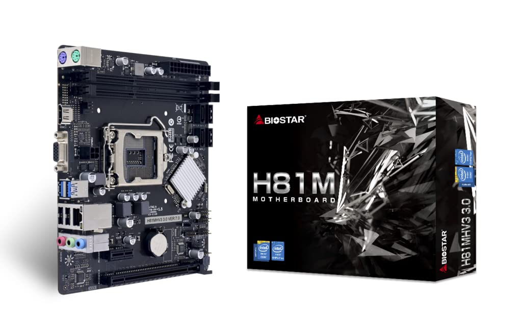 Biostar H81MHV3 3.0 Motherboard, Multicoloured, One Size