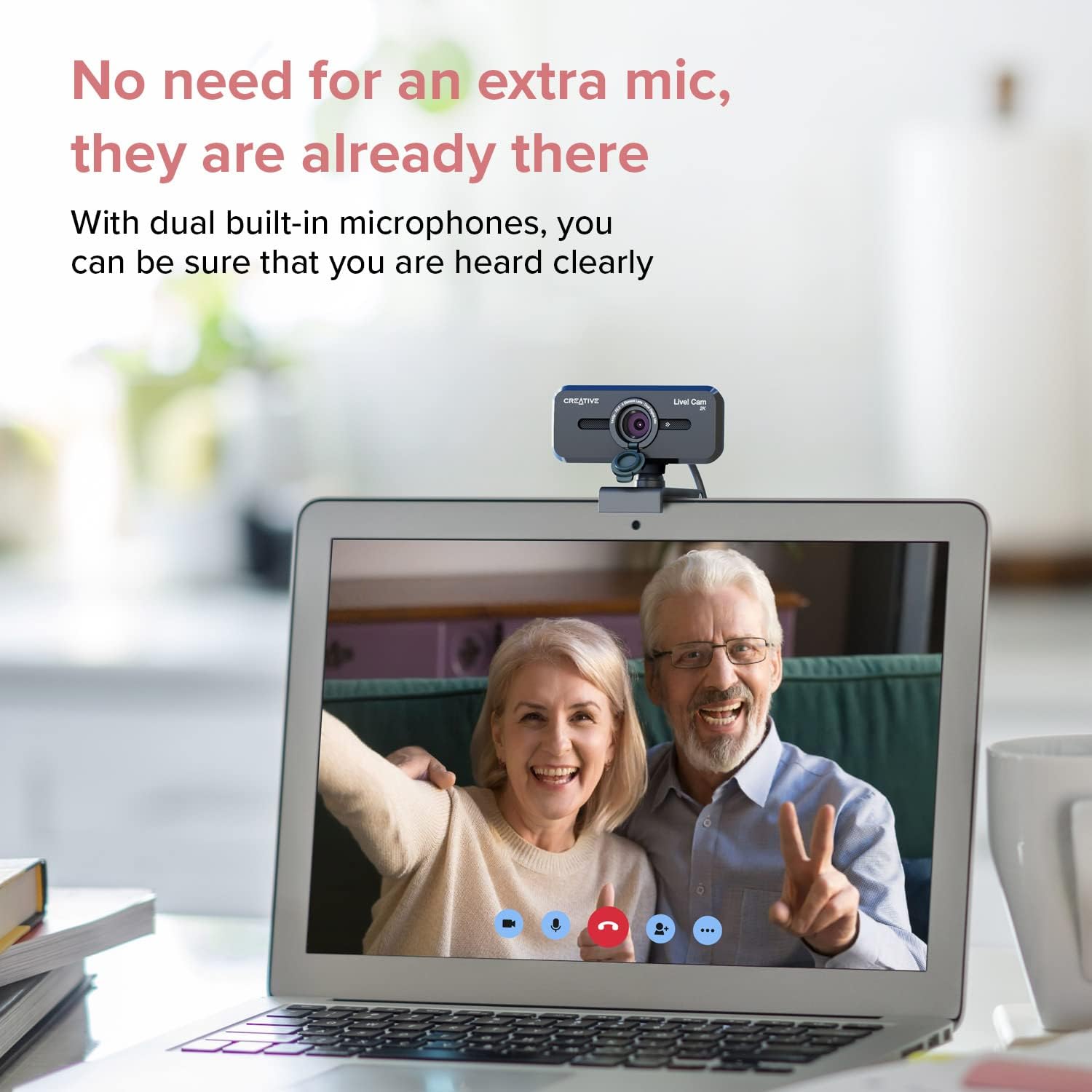 CREATIVE Live! Cam Sync V3 2K QHD USB Webcam with 4X Digital Zoom and Microphones, 1080P HD, Up to 95° FOV, Privacy Lens, for PC and Mac