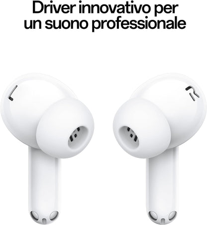 Oppo Enco Air3 Pro - Auriculares inalámbricos, Bluetooth 5.3, Cancelación de ruido, Carga inalámbrica, Baja latencia, Batería de gran capacidad, IP55 - Blanco