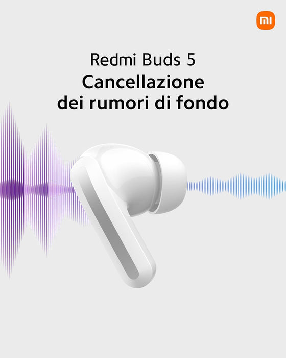Xiaomi Redmi Buds 5 - Auriculares inalámbricos, cancelación Activa de Ruido de hasta 46 dB, 10 Horas de autonomía y 40 Horas con el Estuche de Carga, Negro (Versión ES)