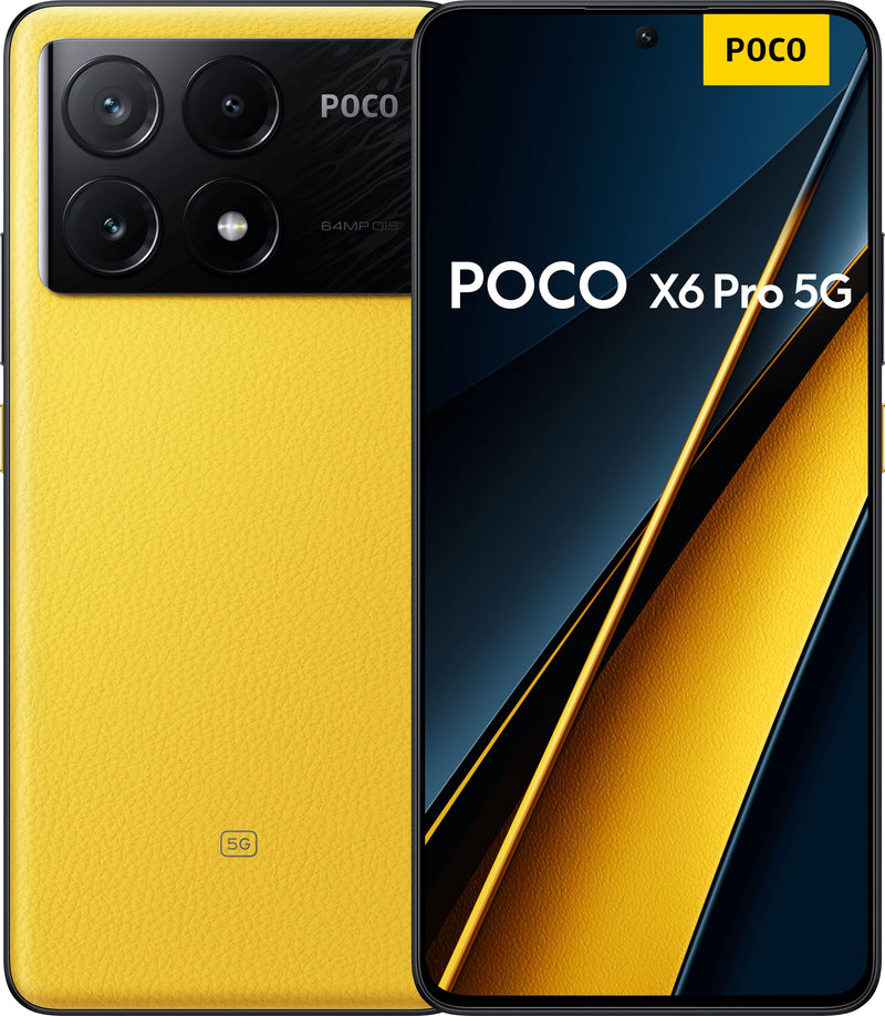 POCO X6 Pro 5G - Smartphone 12+512GB - Yellow (UK Version + 2 Years Warranty)