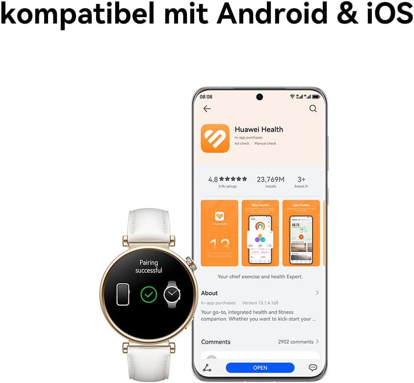 HUAWEI WATCH GT 4 Smart Watch for Women - Fitness Tracker Compatible with iOS & Android - 24H Health Monitoring including specific Women Health Management - Long Battery Life - 41MM