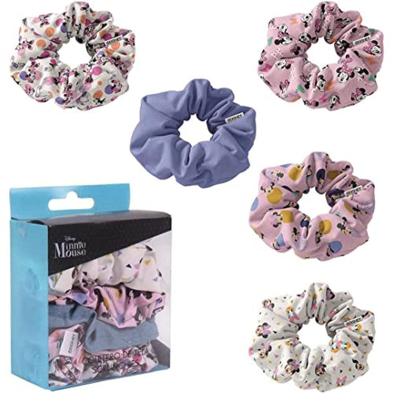 Haarelastiekjes van stof met Minnie Mouse-motieven, officieel gelicentieerd product van Disney, 5 stuks
