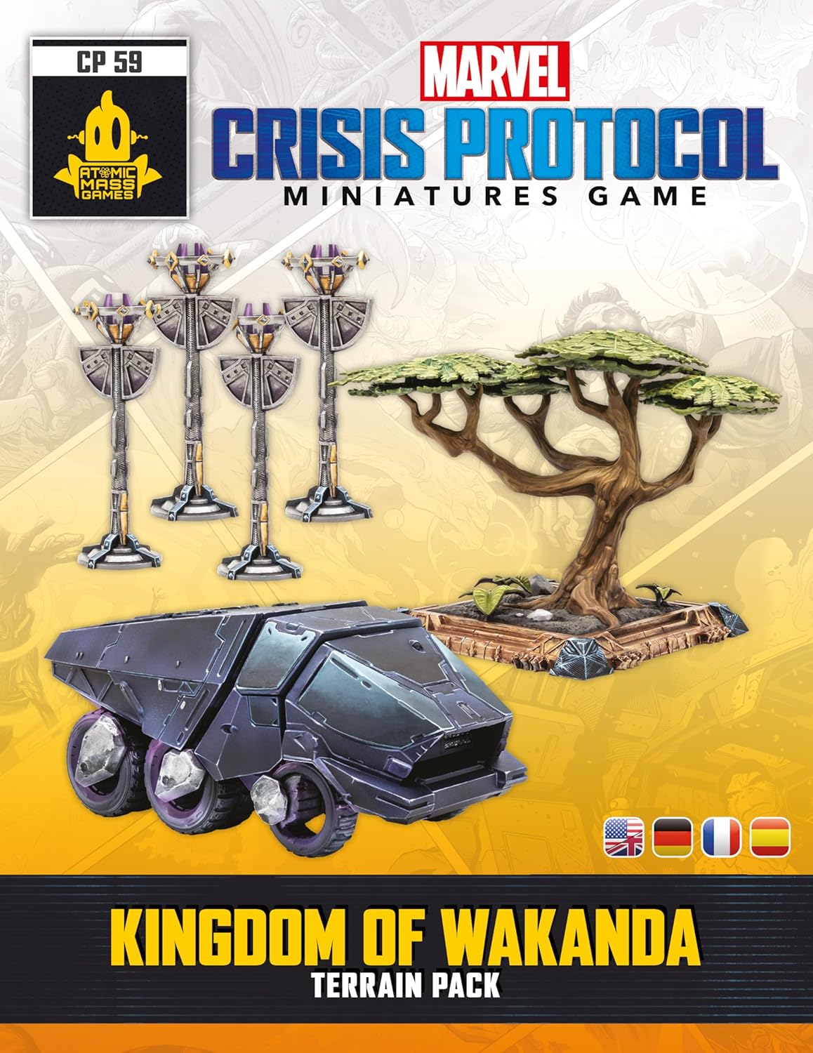 Atomic Mass Games | Marvel Crisis Protocol Kingdom of Wakanda Terrain Pack | Paquete de Escenografía | A partir de 14 años | Para 2 jugadores | 90 minutos por partida | Multilenguaje (incluye Español