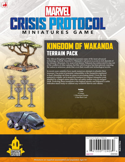 Atomic Mass Games | Marvel Crisis Protocol Kingdom of Wakanda Terrain Pack | Paquete de Escenografía | A partir de 14 años | Para 2 jugadores | 90 minutos por partida | Multilenguaje (incluye Español