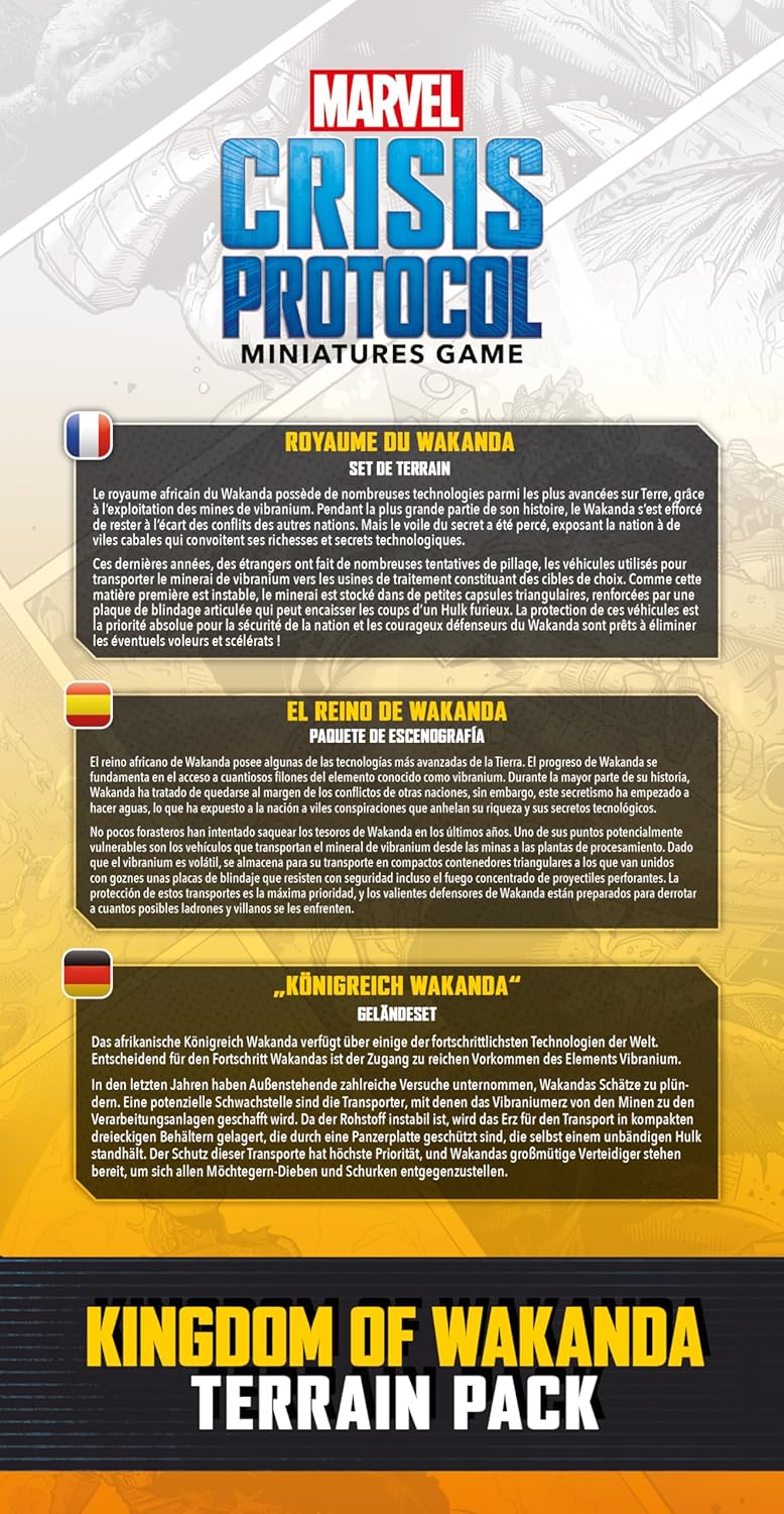 Atomic Mass Games | Marvel Crisis Protocol Kingdom of Wakanda Terrain Pack | Paquete de Escenografía | A partir de 14 años | Para 2 jugadores | 90 minutos por partida | Multilenguaje (incluye Español