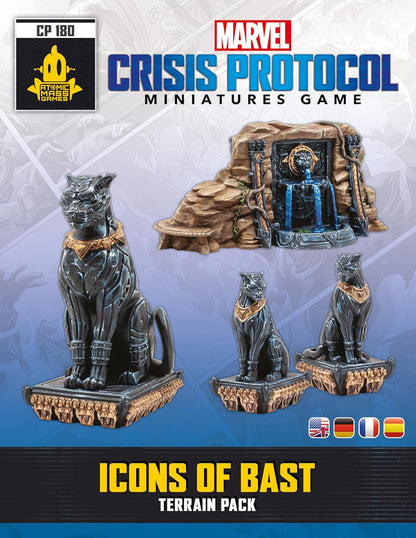 Atomic Mass Games | Marvel Crisis Protocol: Icons of Bast Terrain Pack | Paquete de Escenografía | A Partir de 14 años | para 2 Jugadores | 90 Minutos por Partida | Multilenguaje (Incluye Español