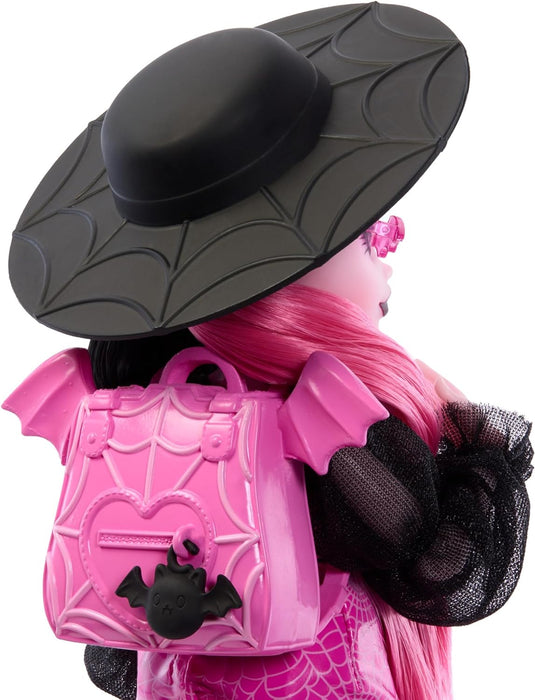 Monster High Draculaura Doll with Pet Bat-Cat Count Fabulous & Accessories like Backpack, Spell Book, Bento Box & More