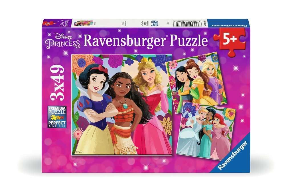 Ravensburger Disney Princess Jigsaw Puzzles for Kids Age 5 Years Up - 3x 49 Pieces - 2024 Edition