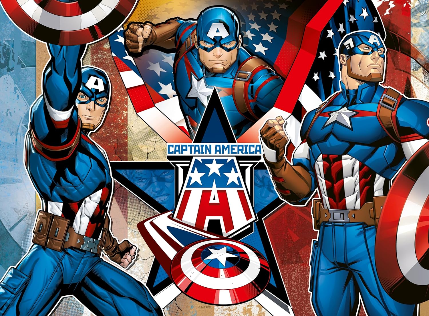 Ravensburger Marvel Hero Captain America 100 Piece Jigsaw Puzzle for Kids Age 6 Years Up - Presents & Gifts for Boys