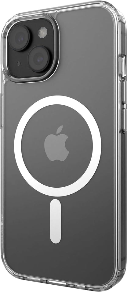 Belkin SheerForce MagSafe Compatible Phone Case for iPhone 15 Pro Max, Treated Coating, Cover with Built-In Magnets, Clear iPhone 15 Pro Max Case with Raised Edge Bumper for Screen & Camera Protection