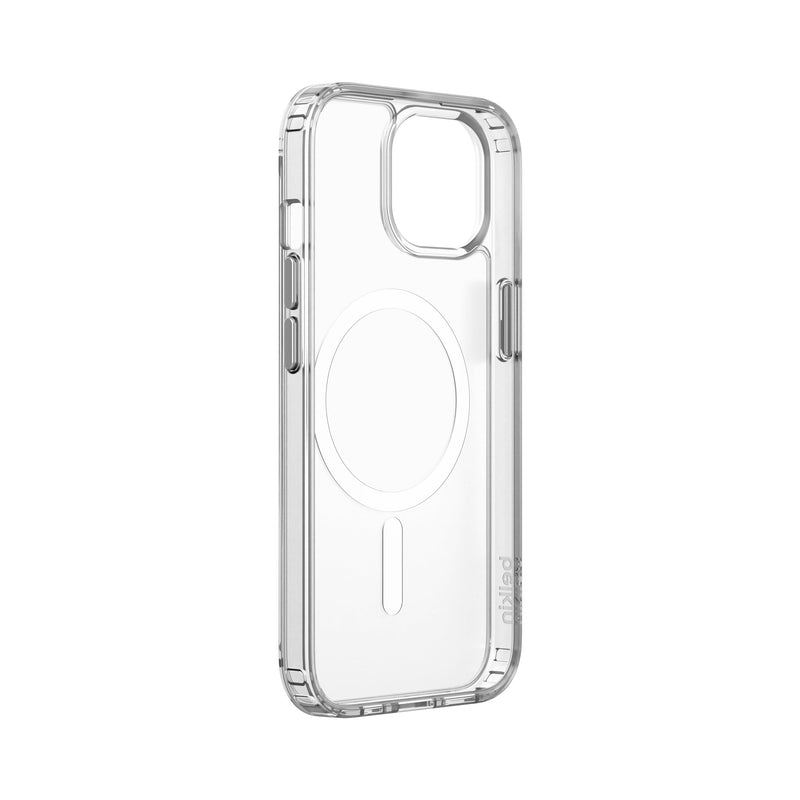 Belkin SheerForce MagSafe Compatible Phone Case for iPhone 15 Pro Max, Treated Coating, Cover with Built-In Magnets, Clear iPhone 15 Pro Max Case with Raised Edge Bumper for Screen & Camera Protection