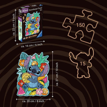 Ravensburger Disney Stitch Shaped 150 Piece Wooden Puzzles for Adults and Kids Age 10 Years Up - Lilo