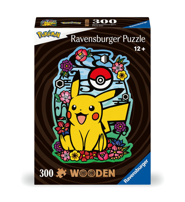 Ravensburger Pokemon Pikachu Shaped 300 Piece Wooden Puzzles for Adults and Kids Age 12 Years Up