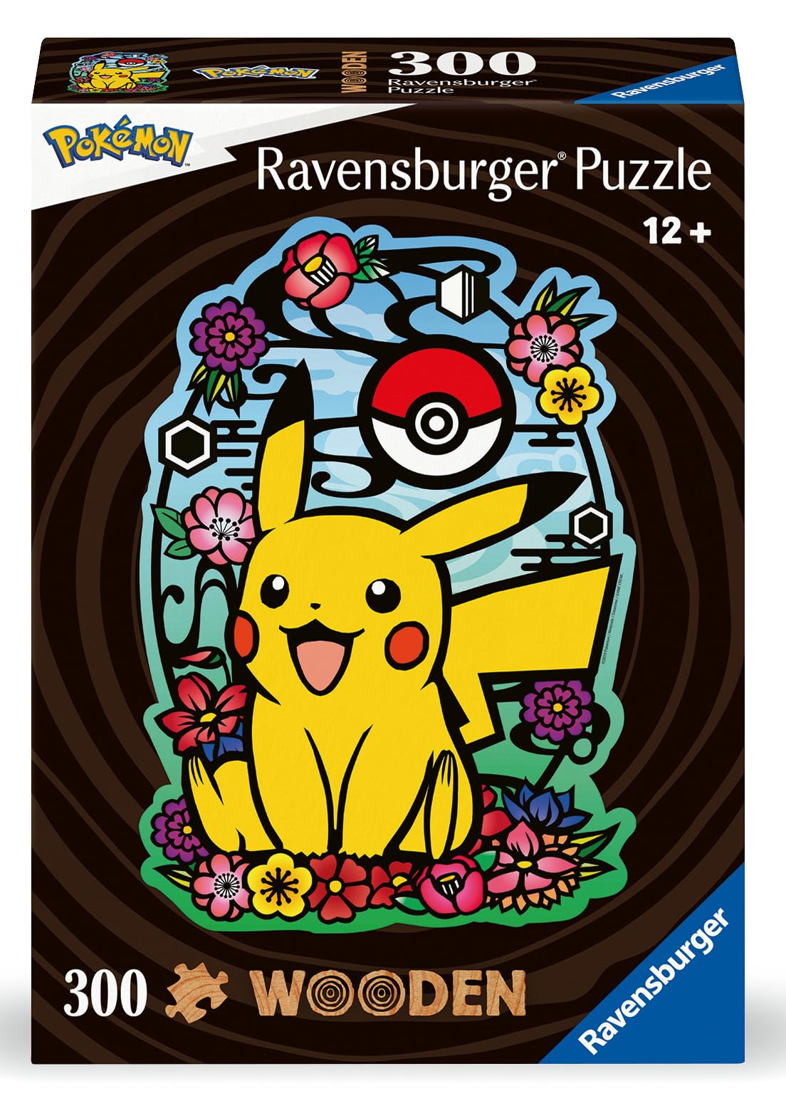 Ravensburger Pokemon Pikachu Shaped 300 Piece Wooden Puzzles for Adults and Kids Age 12 Years Up