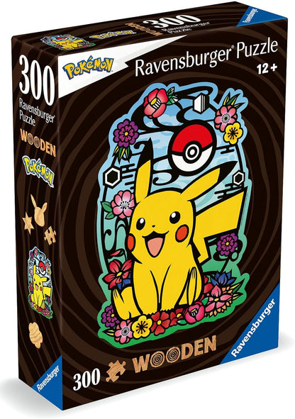 Ravensburger Pokemon Pikachu Shaped 300 Piece Wooden Puzzles for Adults and Kids Age 12 Years Up