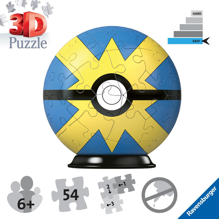 Ravensburger Pokemon Pokeball Quick Ball 3D Jigsaw Puzzle for Adults and Kids Age 6 Years Up - 54 Pieces - No Glue Required