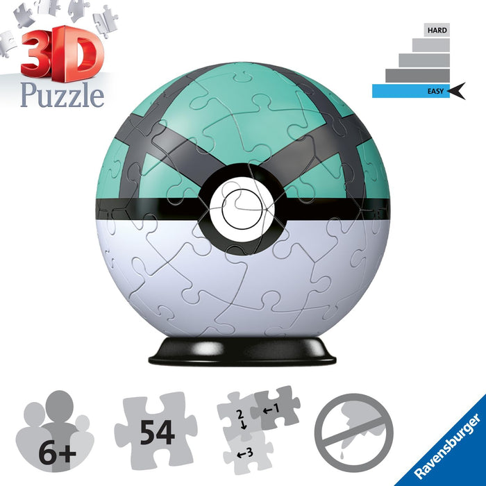 Ravensburger Pokemon Pokeball Net Ball 3D Jigsaw Puzzle for Adults and Kids Age 6 Years Up - 54 Pieces - No Glue Required