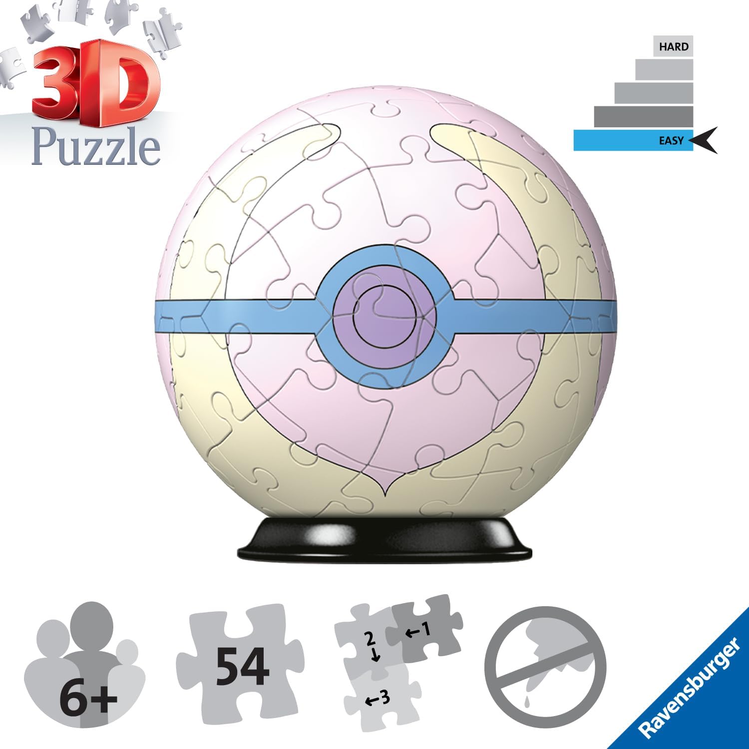 Ravensburger Pokemon Pokeball Heal Ball 3D Jigsaw Puzzle for Adults and Kids Age 6 Years Up - 54 Pieces - No Glue Required