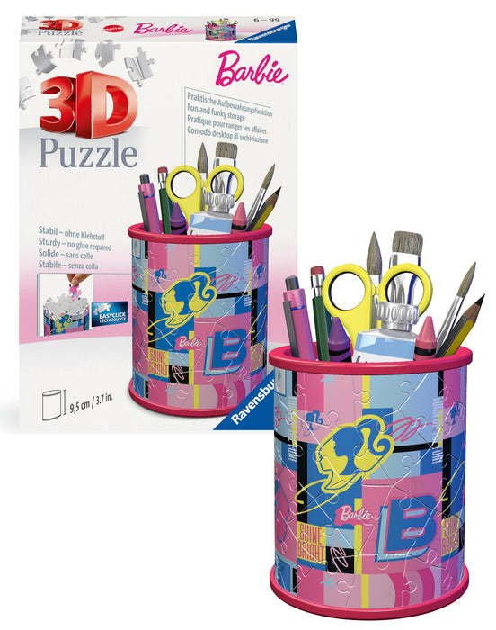 Ravensburger Barbie Stationery Pencil Holder 3D Jigsaw Puzzle for Adults and Kids Age 6 Years Up - 54 Pieces - No Glue Required