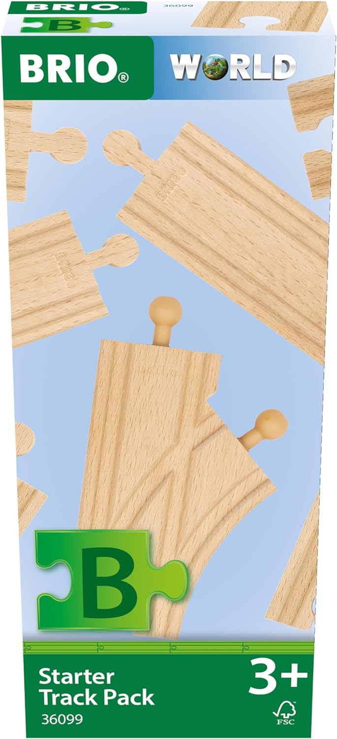 BRIO World Starter Wooden Railway Train Track Pack for Kids Age 3 Years Up - Accessories & Add Ons