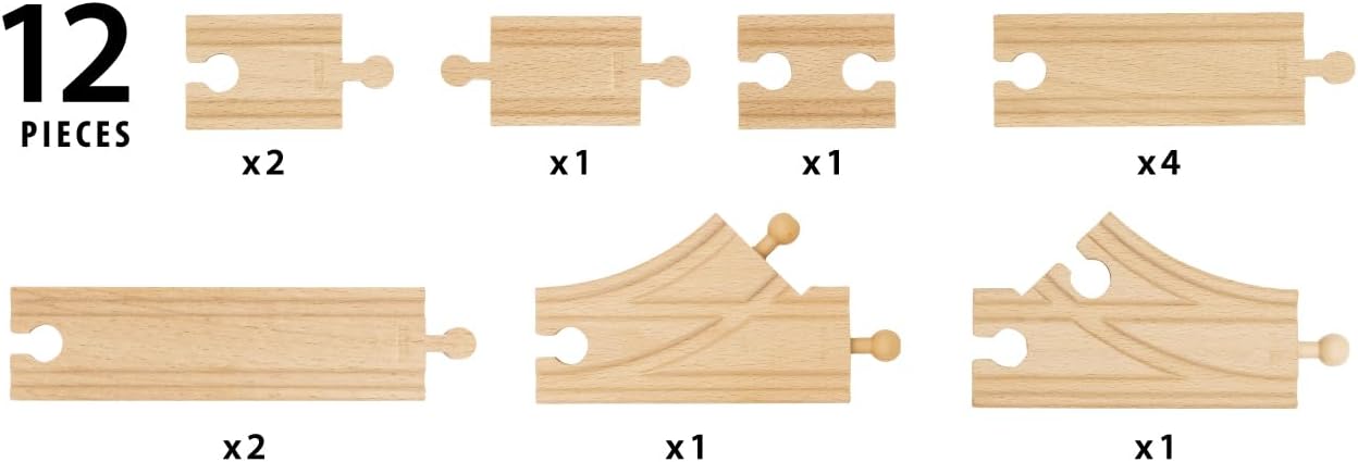 BRIO World Starter Wooden Railway Train Track Pack for Kids Age 3 Years Up - Accessories & Add Ons