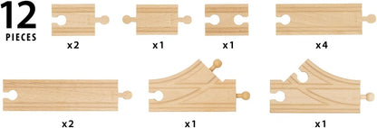 BRIO World Starter Wooden Railway Train Track Pack for Kids Age 3 Years Up - Accessories & Add Ons
