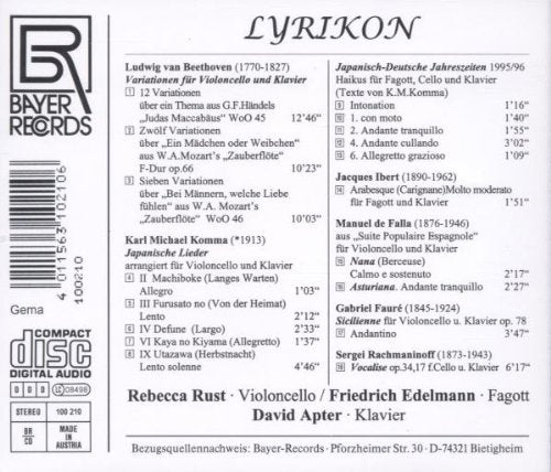 Lyrikon (Bearbeitung vokaler Vorlagen)