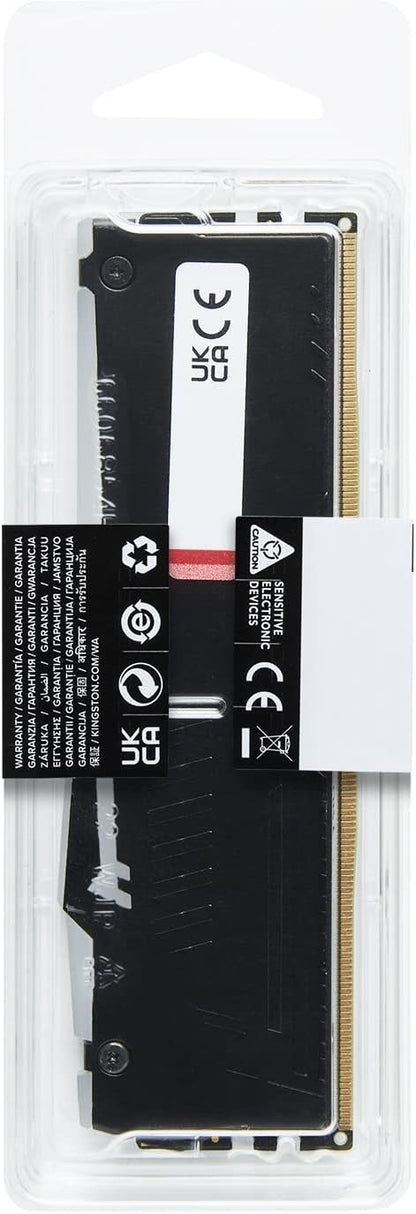Kingston FURY Beast Schwarz RGB 16GB 6000MT/s DDR5 CL40 DIMM Desktop Gaming Speicher Einzelnes Modul - KF560C40BBA-16 Schwarz 16GB Einzelnes Modul 6000MT/s - Intel XMP