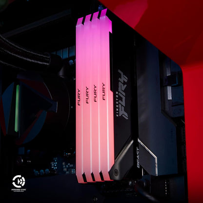 Kingston FURY Beast RGB 32GB 3600MT/s DDR4 CL17 DIMM (Kit of 4) Computer Memory KF436C17BB2AK4/32 32GB Kit of 4 3600MT/s 8Gbit