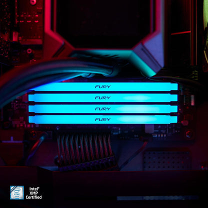 Kingston FURY Beast RGB 32GB 3600MT/s DDR4 CL17 DIMM (Kit of 4) Computer Memory KF436C17BB2AK4/32 32GB Kit of 4 3600MT/s 8Gbit