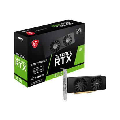 MSI GeForce RTX 3050 LP 6G OC Gaming Graphics Card - 6GB GDDR6, 1492 MHz, PCI Express Gen 4, 96-bit, 1x DP (v1.4a), 2x HDMI 2.1 (Supports 4K