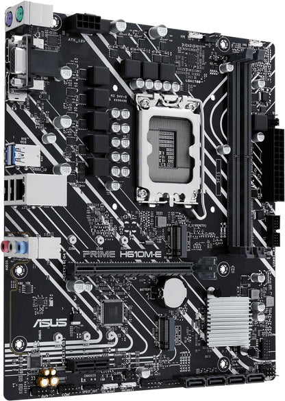 ASUS Prime H610M-E-CSM Mainboard Sockel Intel LGA 1700 (Intel H610, mATX, DDR4 Speicher, PCIe 4.0, 2X M.2, COM Header, RGB Header