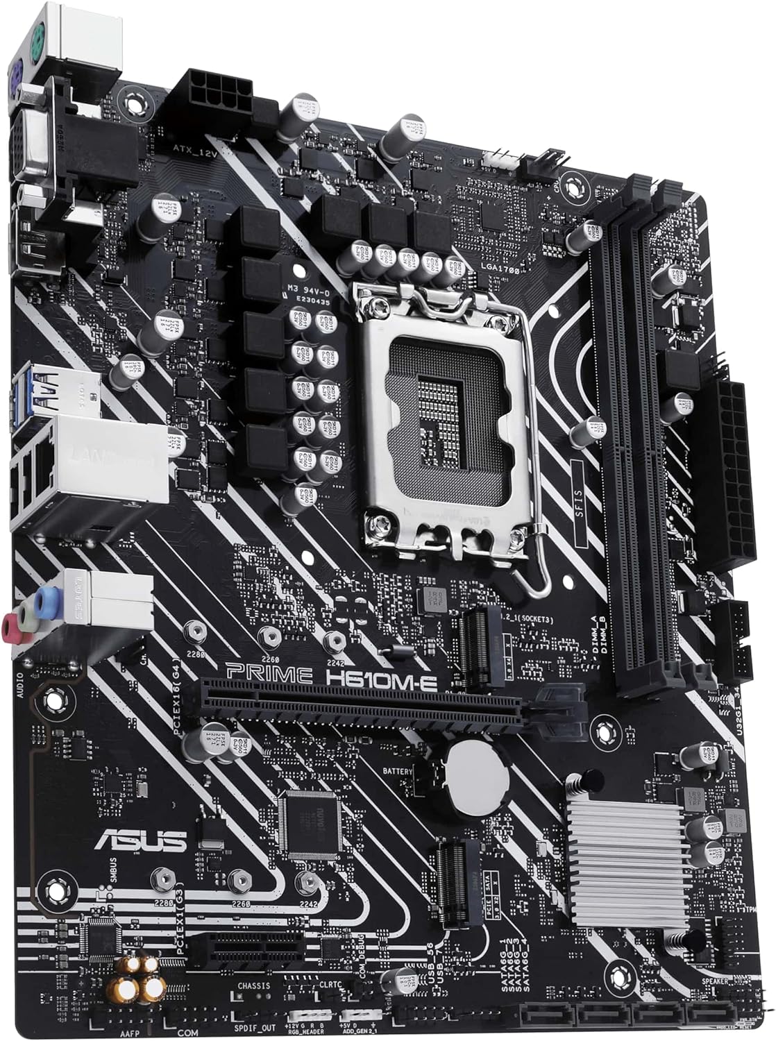 ASUS Prime H610M-E-CSM Mainboard Sockel Intel LGA 1700 (Intel H610, mATX, DDR4 Speicher, PCIe 4.0, 2X M.2, COM Header, RGB Header